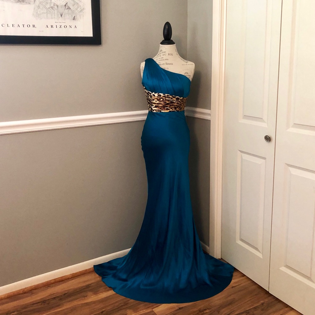 Sherri Hill Leopard Print One Shoulder Gown
